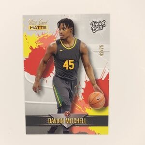 DAVION MITCHELL ~ NUMBERED 42/75 ~ PAINTBALL ~ WILD CARD MATTE